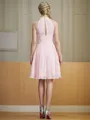 A-line Scoop Elegant Sleeveless Knee-Length Chiffon Bridesmaid Dress