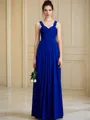 Empire Sweetheart Sleeveless Classic Floor-Length Chiffon Bridesmaid Dress With Ruched