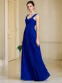 Empire Sweetheart Sleeveless Classic Floor-Length Chiffon Bridesmaid Dress With Ruched