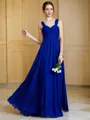 Empire Sweetheart Sleeveless Classic Floor-Length Chiffon Bridesmaid Dress With Ruched