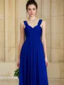 Empire Sweetheart Sleeveless Classic Floor-Length Chiffon Bridesmaid Dress With Ruched