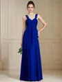 Empire Sweetheart Sleeveless Classic Floor-Length Chiffon Bridesmaid Dress With Ruched