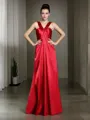A-line Straps Sleeveless Floor-Length Silk like Satin Timeless Bridesmaid Dress
