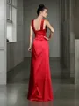 A-line Straps Sleeveless Floor-Length Silk like Satin Timeless Bridesmaid Dress