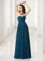 Modest A-line Sweetheart Sleeveless Floor-Length Chiffon Bridesmaid Dress With Ruffles