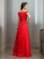Sheath/Column Exquisite Off-the-Shoulder Sleeveless Floor-Length Satin Bridesmaid Dress