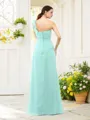 A-line One-Shoulder Sleeveless Floor-Length Refined Chiffon Bridesmaid Dress With Pleats