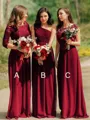 A-line Scoop Floor-Length Charming Chiffon Bridesmaid Dress With Ruffles