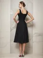 A-line Dreamy Straps Sleeveless Knee-Length Chiffon Bridesmaid Dress With Pleats
