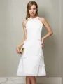 Sheath/Column Bateau Sleeveless Knee-Length Timeless Chiffon Bridesmaid Dress With Beading