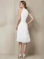 Sheath/Column Bateau Sleeveless Knee-Length Timeless Chiffon Bridesmaid Dress With Beading