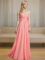 A-line Sweetheart Sleeveless Modest Floor-Length Chiffon Bridesmaid Dress