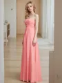 A-line Sweetheart Sleeveless Modest Floor-Length Chiffon Bridesmaid Dress