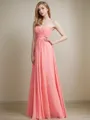 A-line Sweetheart Sleeveless Modest Floor-Length Chiffon Bridesmaid Dress