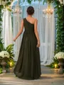 Classic A-line One-Shoulder Sleeveless Asymmetrical Chiffon Bridesmaid Dresses