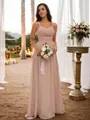 A-line Straps Sleeveless Floor-Length Beautiful Chiffon Bridesmaid Dresses