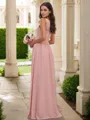 Stylish A-line Square Sleeveless Floor-Length Chiffon Bridesmaid Dresses
