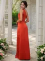 A-line One-Shoulder Sleeveless Floor-Length Graceful Satin Bridesmaid Dresses
