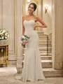 Trumpet/Mermaid Strapless Sleeveless Sweep Train Sophisticated Stretch Crepe Bridesmaid Dresses