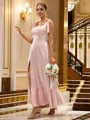 A-line Straps Sleeveless Perfect Ankle-Length Silk like Satin Bridesmaid Dresses
