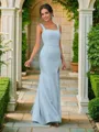Sheath/Column Straps Sleeveless Floor-Length Stretch Crepe Crisp Bridesmaid Dresses