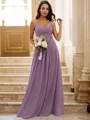 A-line V-Neck Sleeveless Floor-Length Flowing Chiffon Bridesmaid Dresses