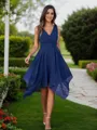 A-line V-Neck Classy Sleeveless Knee-Length Chiffon Bridesmaid Dresses