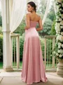 A-line V-Neck Sleeveless Floor-Length Silk like Satin Modest Bridesmaid Dresses
