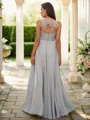 A-line Sophisticated V-Neck Sleeveless Floor-Length Chiffon Bridesmaid Dresses