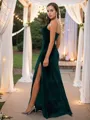 Sheath/Column Spaghetti Straps Sleeveless Floor-Length Velvet Delicate Bridesmaid Dresses