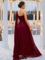 A-line One-Shoulder Modest Sleeveless Floor-Length Chiffon Bridesmaid Dresses