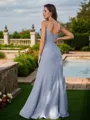 Sheath/Column Spaghetti Straps Glam Sleeveless Floor-Length Chiffon Bridesmaid Dresses