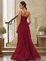 Balanced A-line V-Neck Sleeveless Floor-Length Chiffon Bridesmaid Dresses