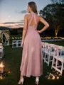 A-line V-Neck Flattering Sleeveless Asymmetrical Chiffon Bridesmaid Dresses