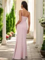 A-line V-Neck Sophisticated Sleeveless Floor-Length Stretch Crepe Bridesmaid Dresses