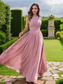 A-line One-Shoulder Pretty Sleeveless Floor-Length Chiffon Bridesmaid Dresses