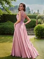 A-line One-Shoulder Pretty Sleeveless Floor-Length Chiffon Bridesmaid Dresses