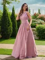 A-line One-Shoulder Pretty Sleeveless Floor-Length Chiffon Bridesmaid Dresses