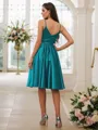 A-line Spaghetti Straps Sleeveless Knee-Length Elegant Silk like Satin Bridesmaid Dresses
