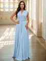 A-line V-Neck Sleeveless Floor-Length Beautiful Jersey Bridesmaid Dresses