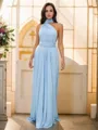 A-line V-Neck Sleeveless Floor-Length Beautiful Jersey Bridesmaid Dresses