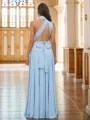 A-line V-Neck Sleeveless Floor-Length Beautiful Jersey Bridesmaid Dresses
