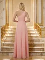 A-line One-Shoulder Elegant Sleeveless Floor-Length Chiffon Bridesmaid Dresses