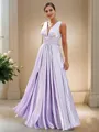 A-line V-Neck Timeless Sleeveless Floor-Length Silk like Satin Bridesmaid Dresses