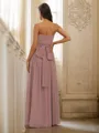 A-line Strapless Feminine Sleeveless Floor-Length Chiffon Bridesmaid Dresses