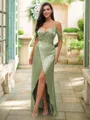 A-line V-Neck Classy Sleeveless Floor-Length Silk like Satin Bridesmaid Dresses
