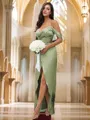 A-line V-Neck Classy Sleeveless Floor-Length Silk like Satin Bridesmaid Dresses