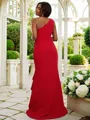 Chic Sheath/Column One-Shoulder Sleeveless Sweep Train Stretch Crepe Bridesmaid Dresses