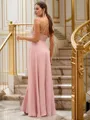 A-line V-Neck Dreamy Sleeveless Floor-Length Chiffon Bridesmaid Dresses