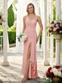 Sheath/Column One-Shoulder Mesmerizing Sleeveless Floor-Length Chiffon Bridesmaid Dresses
